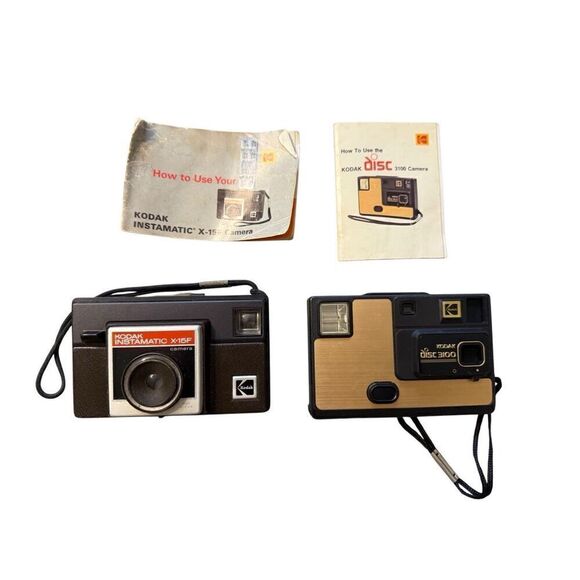 Bundle Vintage Kodak Camera Instamatix X15 & Kodak Disc 3100 Booklet Untest